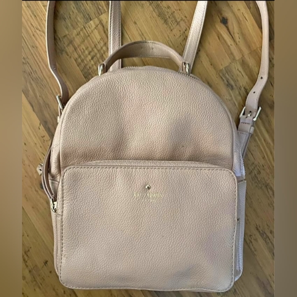 kate spade Blush Leather Mini Backpack with Gold Logo